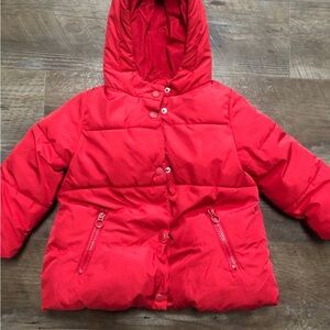 Zara girl red winter jacket size 3/4